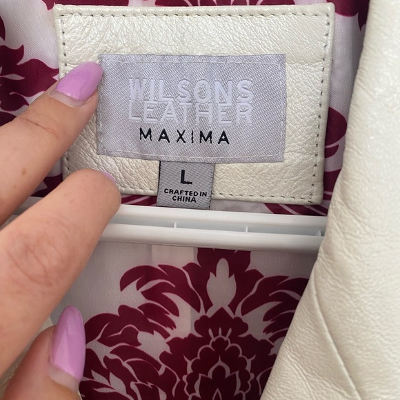 Vintage white leather jacket - Picture 6 of 7